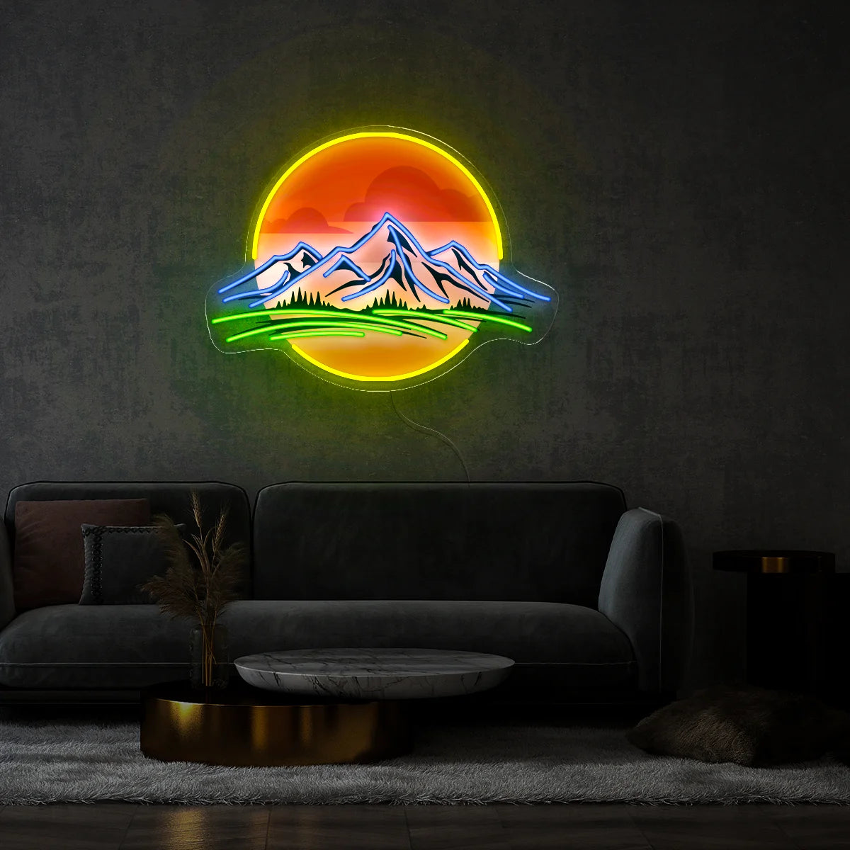 Mountain Sunset Neon Sign