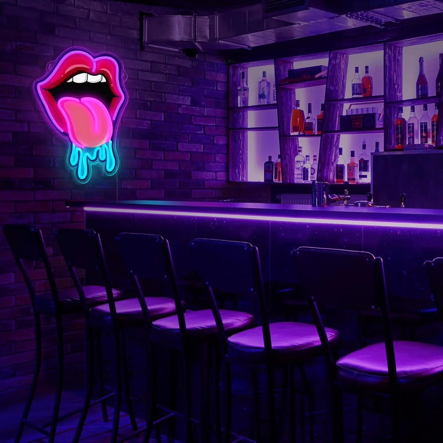 Lip tongue neon sign LED